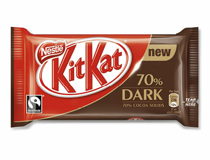 4 barritas Kit Kat Nestlé Dark 70% cacao